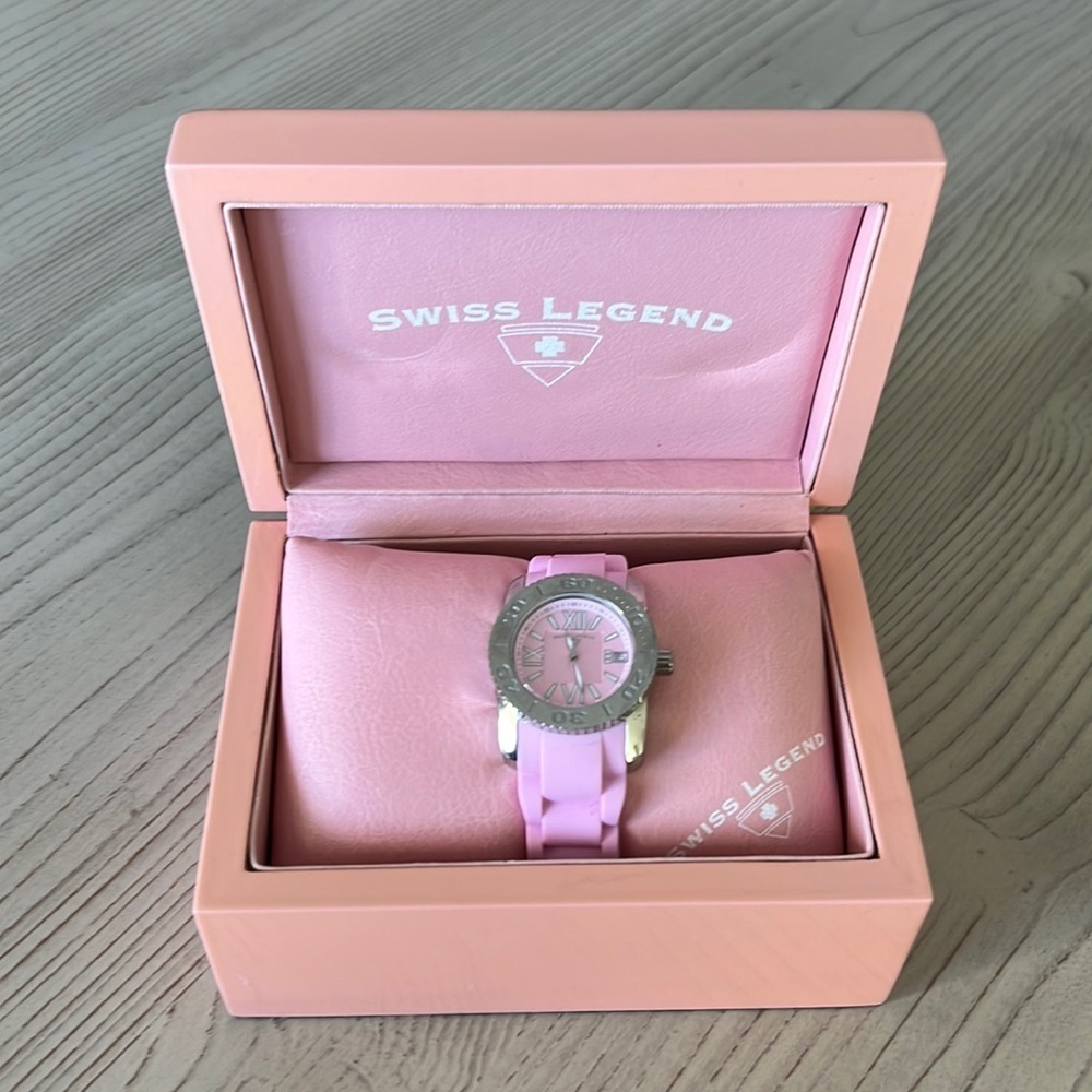 Swiss Legend Commander Movement Sapphitek Crystal Stainless Steel Watch Womens